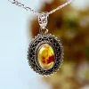 Amber Edelsteen hanger 925 zilver