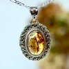 Amber Edelsteen hanger 925 zilver