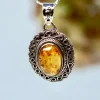 Amber Edelsteen hanger 925 zilver