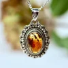 Amber Edelsteen hanger 925 zilver