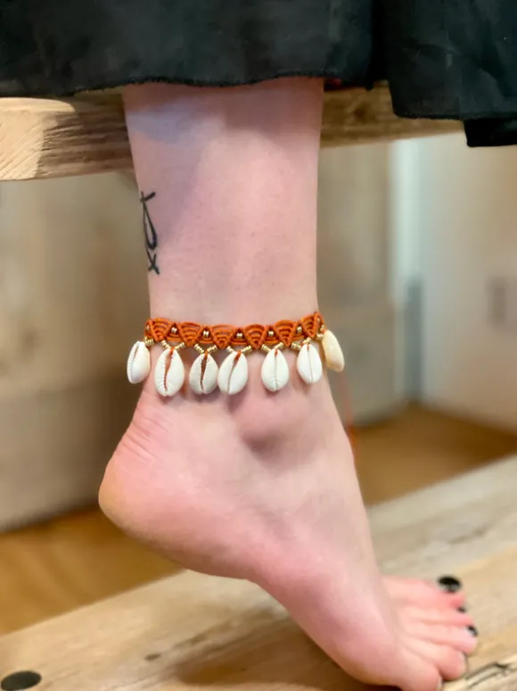 Enkelbandje Macramé Kauri oranje