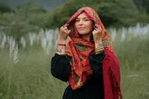 Omslagdoek India Marroon