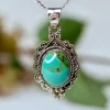 Real Turquoise Edelsteen Hanger 925 zilver