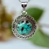 Real Turquoise Edelsteen Hanger 925 zilver