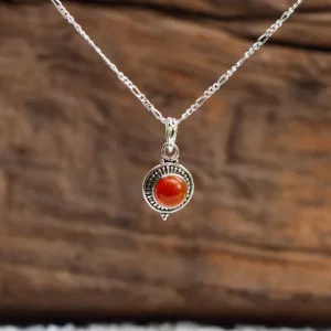 Red Onyx Zilveren Hangertje