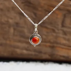 Red Onyx Zilveren Hangertje