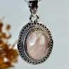 Rozenkwarts Edelsteen hanger 925 Zilver