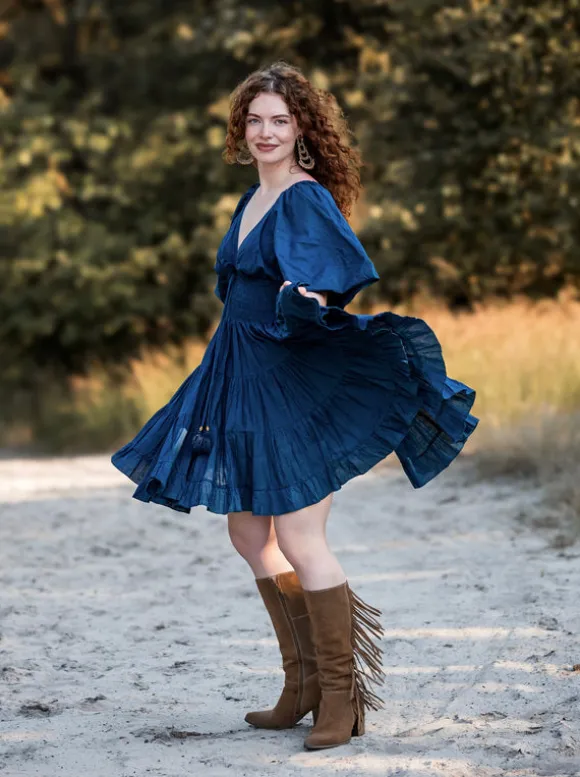 Tara Jurk Kort Blauw