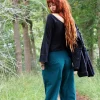 Uma Broek Rib Petrol