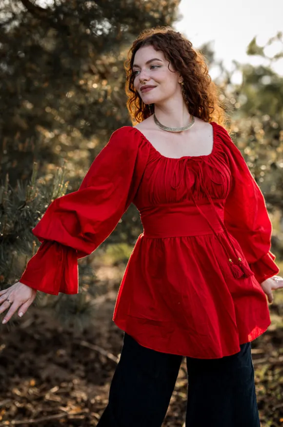Vaiana Boho Blouse Knalrood